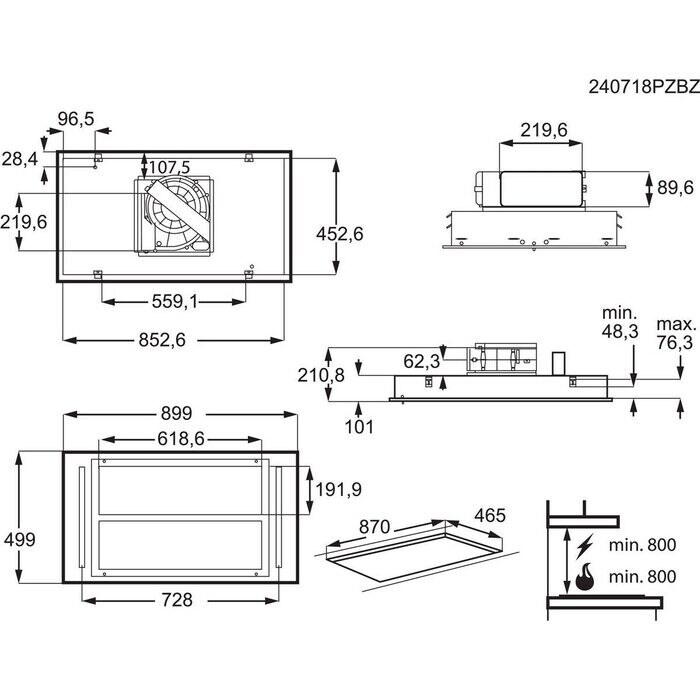 AEG Campana Techo NDC7792SW Serie 7000 SilenceTech Blanca 90 cm 715 m³/h Hob2Hood Función Brisa LED Clase A+ - Imagen 2