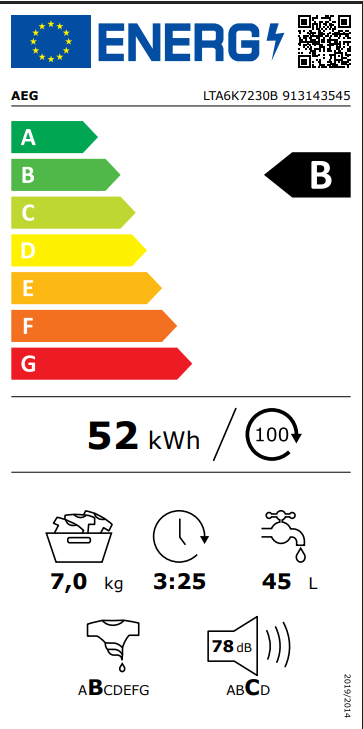 AEG Lavadora Carga Superior LTA6K7230B 7kg Serie 6000 ProSense® Clase B - Imagen 5