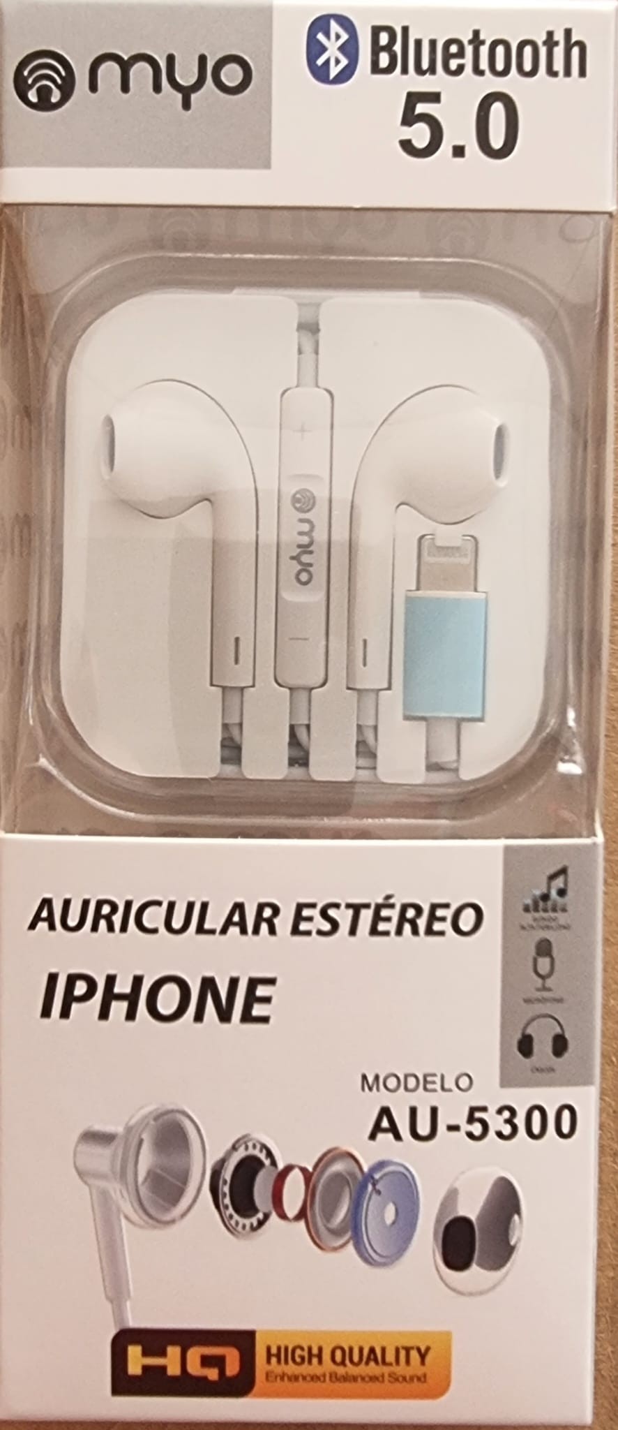MYO AURICULAR AU-5300 BOTON IPHONE BLANCO - Imagen 2
