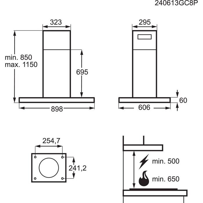 AEG Campana de diseño GI87D91CB 90 cm Acero Inox 3 Velocidades Motor EcoSilence Clase C - Imagen 3