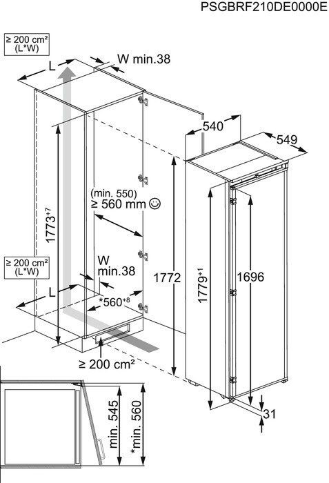 AEG Congelador Vertical Integrable TB7NA181ES Blanco 212 L No Frost Serie 7000 Clase E - Imagen 4