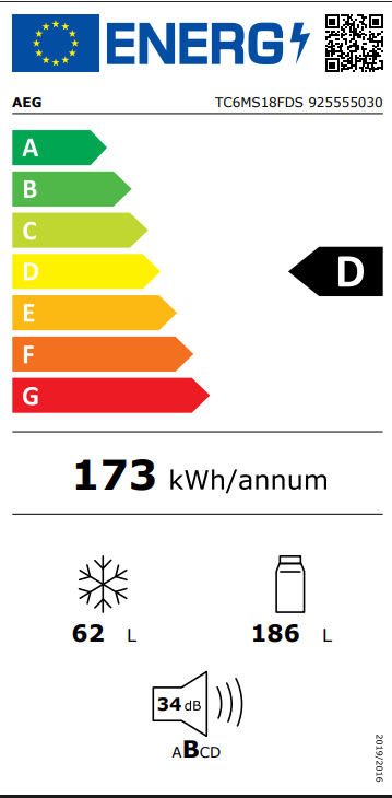 AEG Frigorífico Combi Integrable TC6MS18FDS Serie 6000 TwinTech® Total No Frost 249 L Clase D - Imagen 4