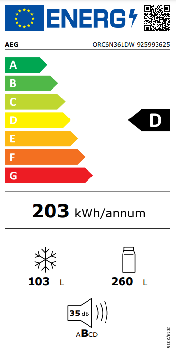 AEG Frigorífico Combi RCB632E9MU Serie 6000 TwinTech® Total No Frost 202cm Blanco - Imagen 6