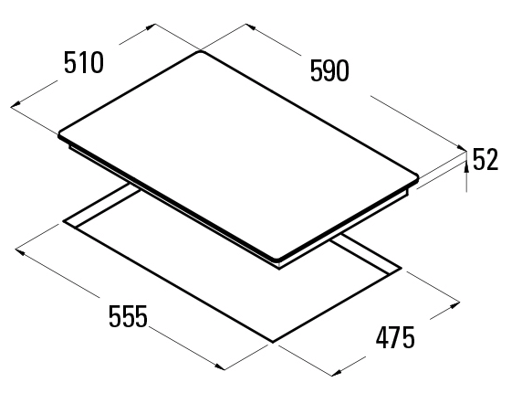 CATA CI 6021 BK Negro Integrado 60 cm Encimera de gas 3 zona(s) - Imagen 2