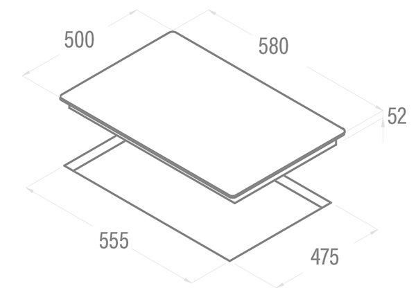CATA ENC. GAS GIB-6021 X INOX 3 FUEGOS GAS BUT - Imagen 2