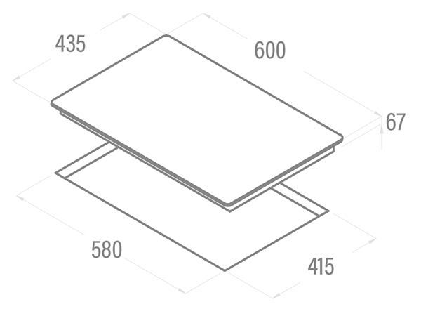 Cata Encimera Vitrocreámica TT5003 3 Zonas Fondo Reducido 60cm - Imagen 2