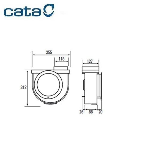 CATA 600 PLUS 2 vel De pared Blanco 600 m³/h - Imagen 2