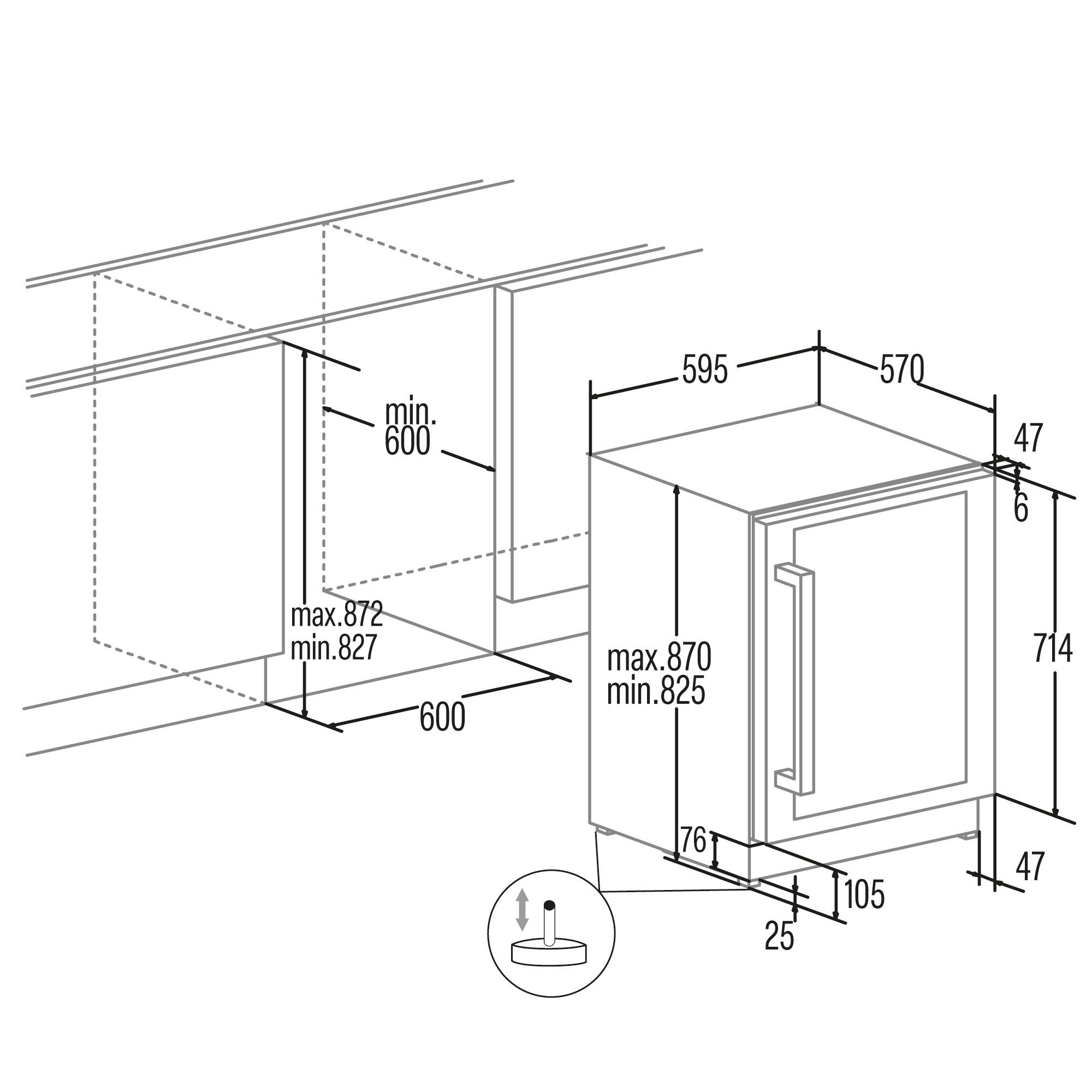 Cata Vinoteca VI 59082 BK Integrable 46 Botellas 2 Zonas Temperatura NoFrost Clase G - Imagen 2