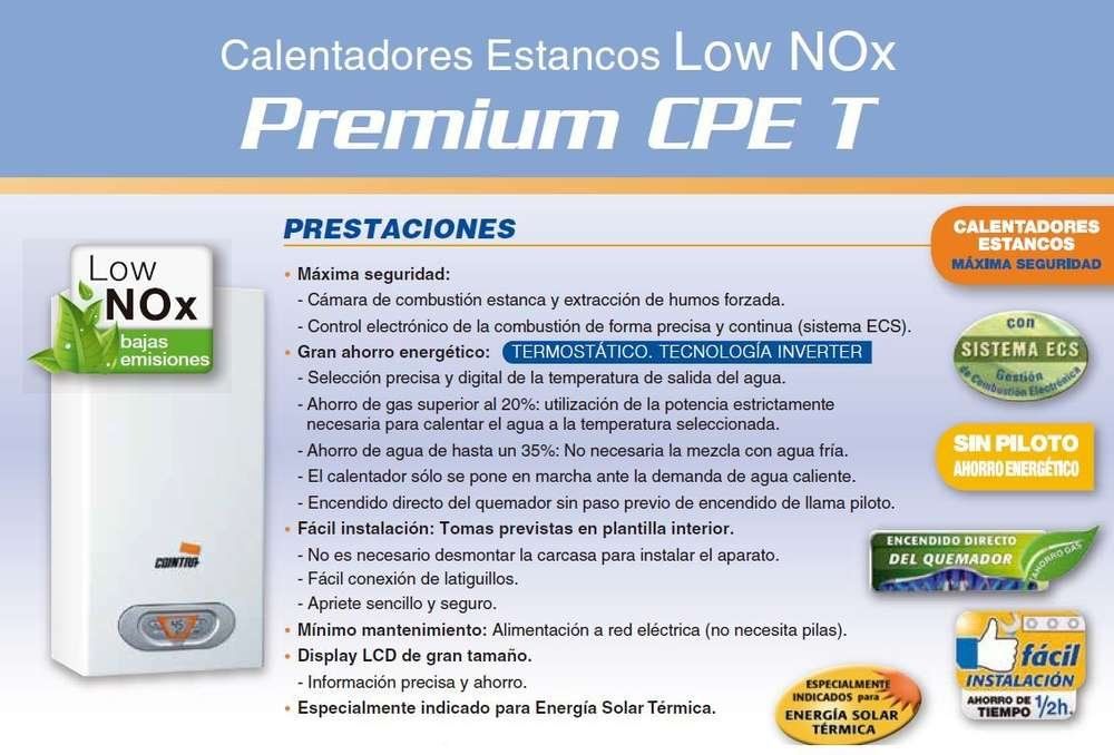 Calentador gas estanco Cointra CPE-7 T Natural Low NOx + Kit salida de gases - Imagen 3