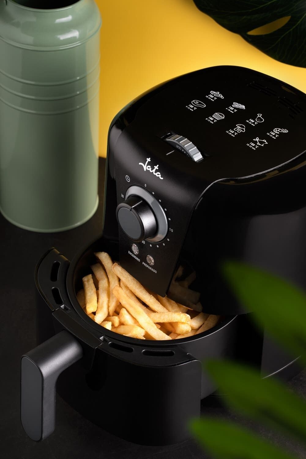 JATA JEFR1221 freidora Sencillo 1,5 L 1000 W Freidora de aire caliente Negro - Imagen 4