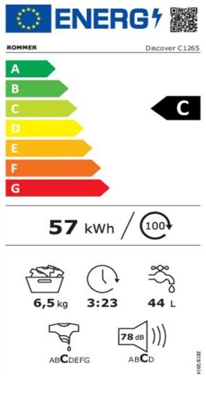 ROMMER LAVADORA DISCOVER-C1265 C/SUP/6,5KG/1200 RPM CLASE D - Imagen 2