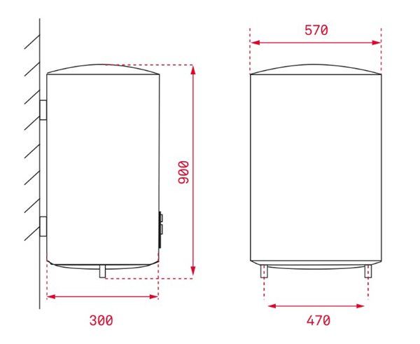 Teka EWH 80 D SLIM Horizontal/Vertical Depósito (almacenamiento de agua) Blanco - Imagen 2